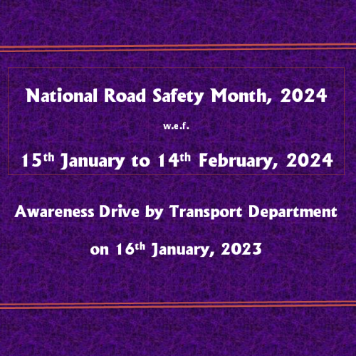 Road Safety Awareness Drive on 16th January, 2024